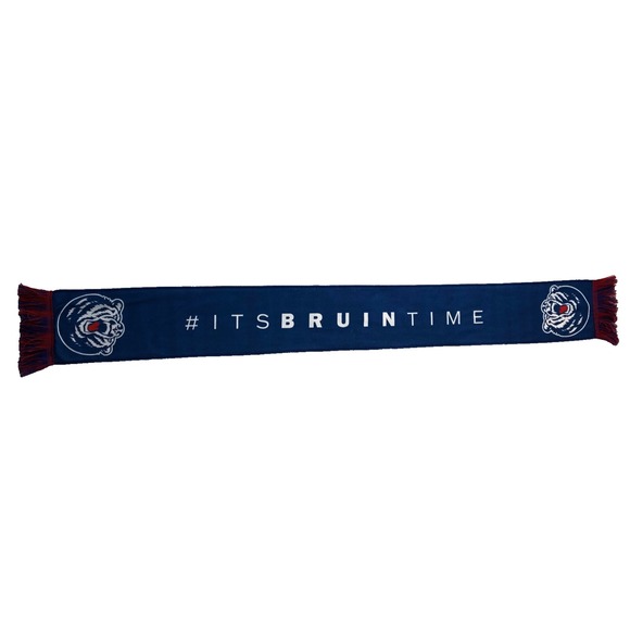 Belmont University Bruins Scarf Red White Blue Bear Fringe Reversible Winter - Picture 3 of 7